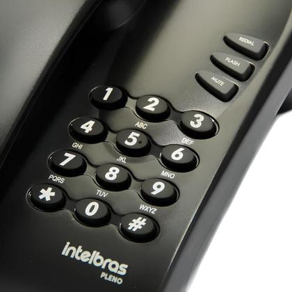Imagem de Telefone Fixo Intelbras De Mesa Parede Com Fio Pleno Preto