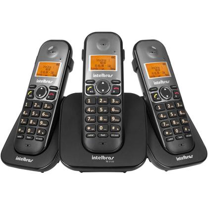 Imagem de Telefone Intelbras sem Fio Digital com 2 Ramais Adicionais TS5123 Preto