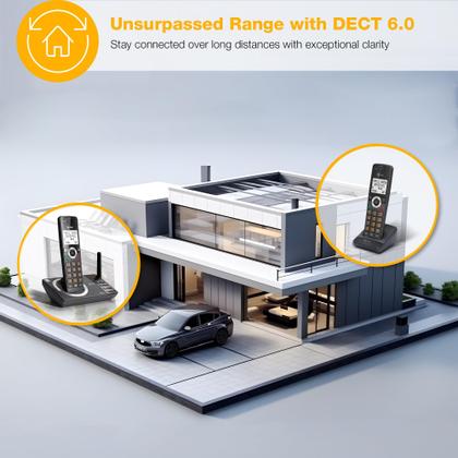 Imagem de Telefone residencial sem fio AT&T CL82218 com secretária eletrônica e 2 aparelhos