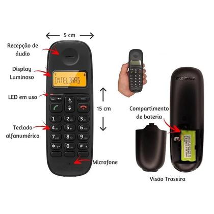 Imagem de Telefone S Fio Com 3 Ramais Intelbras Longo Alcance Bivol Bina