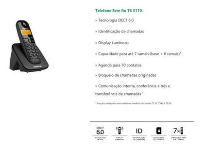 Imagem de Telefone S Fio Com Ramal Intelbras Branco Longo Alcance