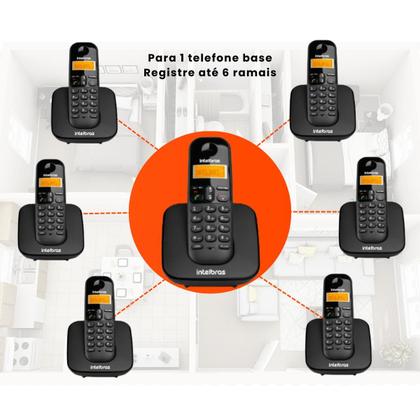 Imagem de Telefone Sem Fio Digital + Ramal Adicional TS 3112 Intelbras Preto