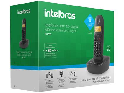 Imagem de Telefone Sem Fio Intelbras TS 2510, Identificador de Chamadas, Preto - 4122510