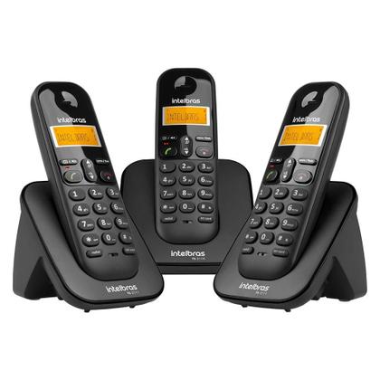 Imagem de Telefone Sem Fio Intelbras TS 3113 com Identificador de Chamadas e Agenda para 70 Contatos, Preto - 4123103