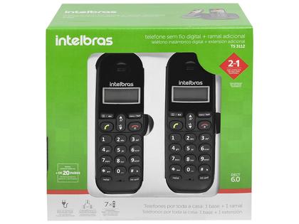Imagem de Telefone sem Fio Intelbras TS3112 Digital com Ramal Adicional Preto