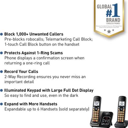 Imagem de Telefone Sem Fio Panasonic KX-TGD832M com Secretária Eletrônica