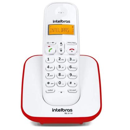 Imagem de Telefone Sem Fio TS 3110 Vermelho Intelbras