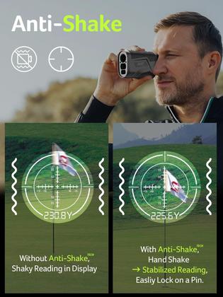 Imagem de Telêmetro de golfe Acer 800 jardas com inclinação, ampliação de 6X