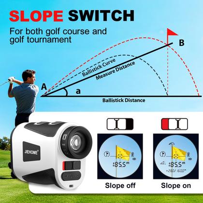 Imagem de Telêmetro de Golfe JIEHOME X5-2025 com Inclinação, 1200 Jardas, 7x