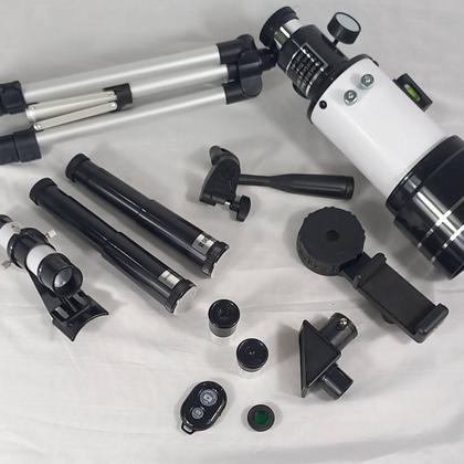 Imagem de Telescopio Astronomico Com Tripé Ajustável E Suporte Celular Abertura 70mm F30070