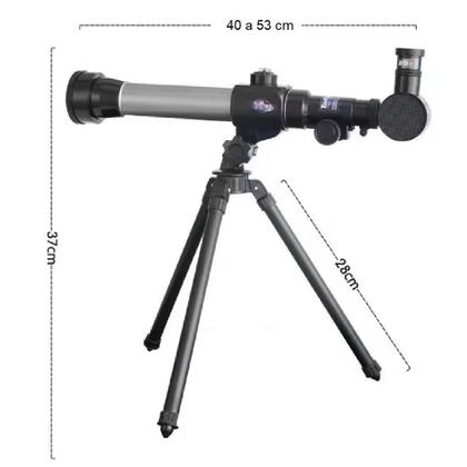 Imagem de Telescópio Astronômico Infantil Luneta Lunar Terrestre com Tripé 3 Oculares 20x 30x 40x Brinquedo Educativo
