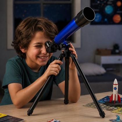 Imagem de Telescópio Infantil Astro com Lentes 20x 30x 40x Brinquedo Educativo Castela