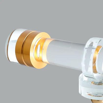 Imagem de Telescópio Luneta Decorativo em Cristal com Base Dourada e Design Luxo - 38cm