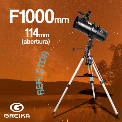 Imagem de Telescopio Refletor Astronomico 114mm F1000 Greika Eq3 Newtoniano