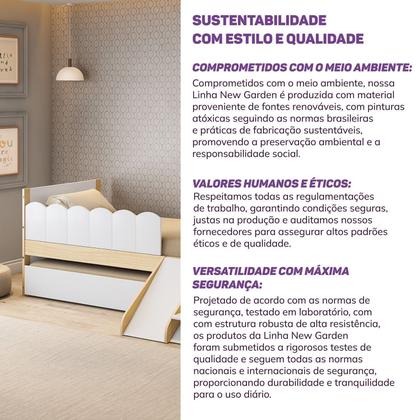 Imagem de Telhado para Cama Reversível Solteiro New Garden Casatema MadeiraOriginals Branco/Marrom