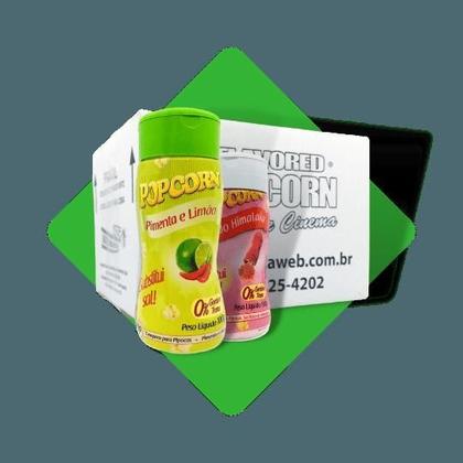 Imagem de Tempero Pipoca 12 Frascos 6 Pimenta Limão 6 Sal Do Himalaia