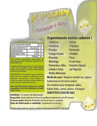 Imagem de Temperos Pipoca Sabores Bacon, Parmesão E Alho E Presunto