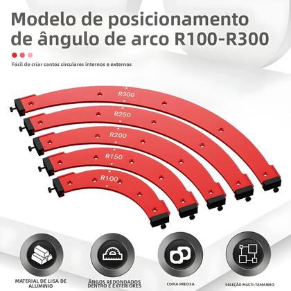 Imagem de Template Elétrico Para Chanfrar Madeira Com Molde De Arco Grande, Canto Interno E Externo R100-R300