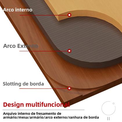 Imagem de Template Elétrico Para Chanfrar Madeira Com Molde De Arco Grande, Canto Interno E Externo R100-R300