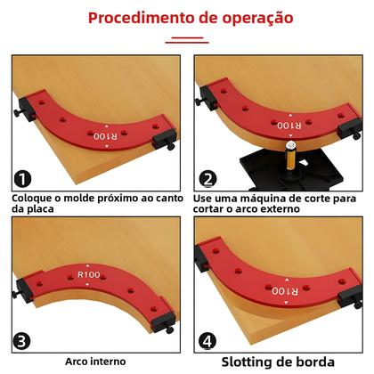 Imagem de Template Elétrico Para Chanfrar Madeira Com Molde De Arco Grande, Canto Interno E Externo R100-R300