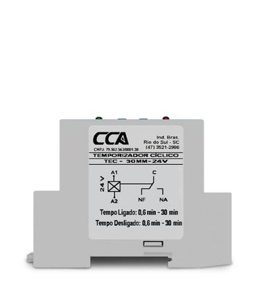 Imagem de Temporizador Analógico Cíclico TEC-30MM-24V - Ajuste ON 0~30Min - Ajuste OFF 0~30Min - 24Vca/Vcc
