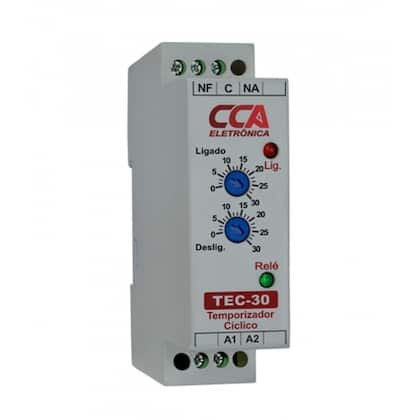 Imagem de Temporizador Analógico Cíclico TEC-60MM-24V - Ajuste ON 0~60Min - Ajuste OFF 0~60Min - 24Vca/Vcc