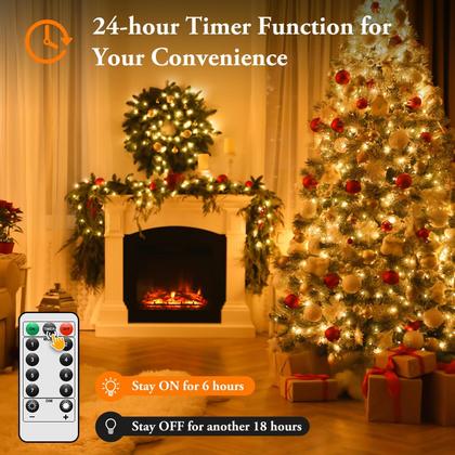 Imagem de Temporizador de bateria String Lights Lakumu, pacote com 6, 10 m e 100 LED