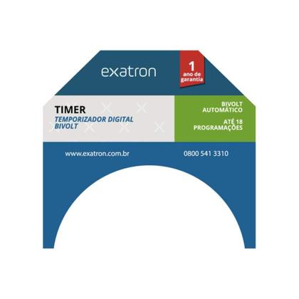 Imagem de Temporizador Digital com Contagem de Segundos, 18 Programações, Bivolt, Exatron, Branco