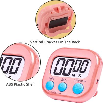 Imagem de Temporizador Digital Relogio Timer Magnetico Cronometro Alarme Cozinha Academia Ima Geladeira