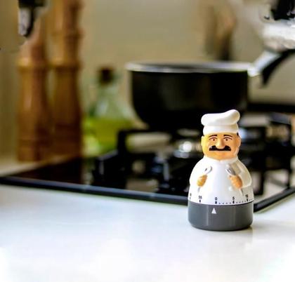 Imagem de Temporizador Manual Timer Cozinha Formato Cozinheiro 60 Min