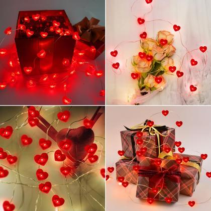 Imagem de Temporizador operado por bateria String Lights EXF 3m Red Heart