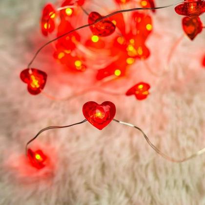 Imagem de Temporizador operado por bateria String Lights EXF 3m Red Heart