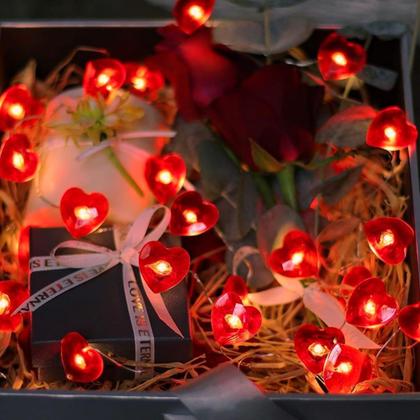 Imagem de Temporizador operado por bateria String Lights EXF 3m Red Heart