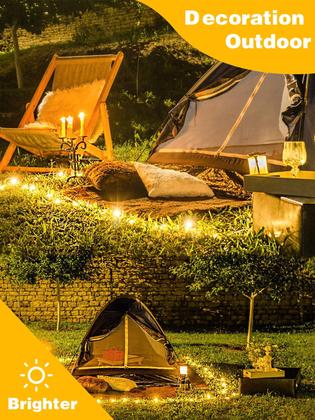 Imagem de Temporizador String Lights BOSSERN, pacote com 6, 20 pés e 60 LED, branco quente