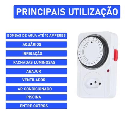 Imagem de Temporizador Timer Mecânico Bivolt 110 220V Bombas Piscina Programável