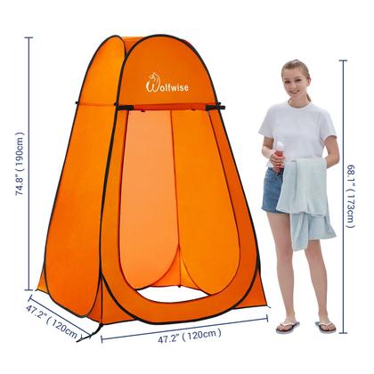 Imagem de Tenda de chuveiro WolfWise Portable Pop Up Privacy Camping Orange