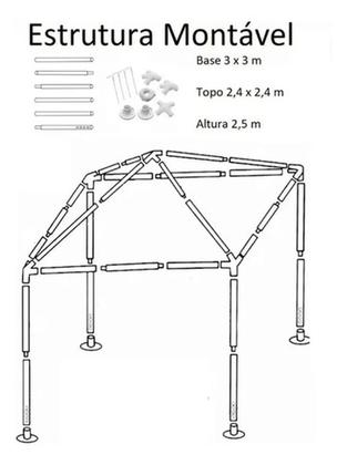 Imagem de Tenda Gazebo 2,40x3m Ráfia Azul Bolsa Transporte 3533 - Mor