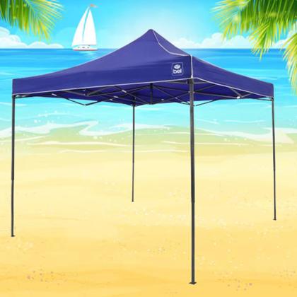 Imagem de Tenda Gazebo 3x3 Bel Azul Dobrável P/ Churrasco Festa Praia