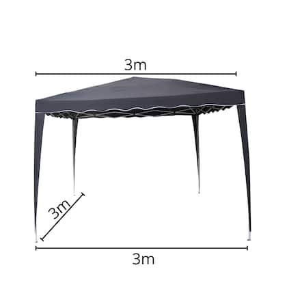 Imagem de Tenda Gazebo Articulada 3x3 m com 2 Paredes Azul Alumínio Barraca Praia Camping Sanfonada Bolsa