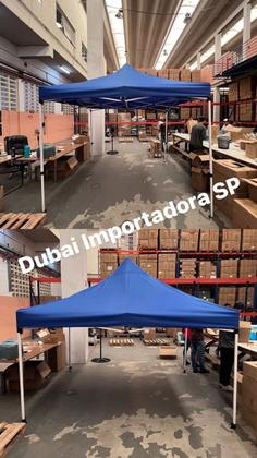 Imagem de Tenda Gazebo Azul 3x3 Sanfonada Em Aço Reforçado Praia