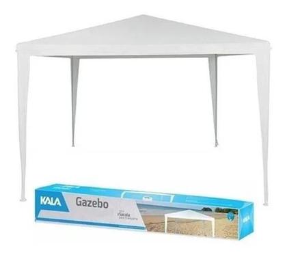 Imagem de Tenda Gazebo Branca 3m x 3m Kala Barraca Camping Praia Com Sacola