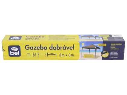 Imagem de Tenda Gazebo Dobrável 3m x 3m Poliéster Marrom Bel