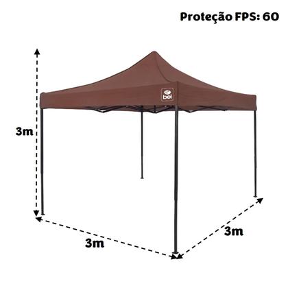 Imagem de Tenda Gazebo Oxford 3x3 Metros Pagoda Para Praia Piscina Camping Eventos Marrom - 334312 Belfix