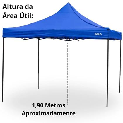 Imagem de Tenda Gazebo Praia 3x3 M Kala Sanfonada Articulada Pagoda Azul / Barraca Praia Camping e Pesca Dobravel