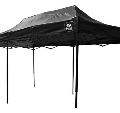 Imagem de Tenda Gazebo Praia 3x6 M Em Aço Dobrável Preta Bel Preto