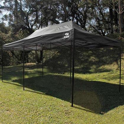 Imagem de Tenda Gazebo Praia 3x6 M Em Aço Dobrável Preta Bel Preto