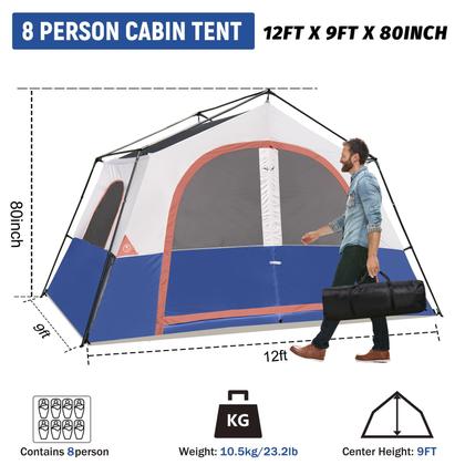 Imagem de Tenda HG HIKERGARDEN 8 pessoas à prova de vento 366x274x203cm