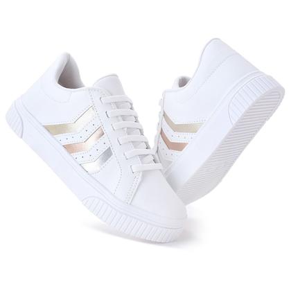 Imagem de Tênis Academia Feminino Branco Casual Lindo Lançamento BF Shoes