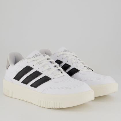 Imagem de Tênis Adidas Courtblock Bold Feminino Branco e Cinza