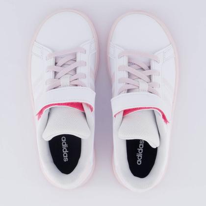 Imagem de Tênis Adidas Grand Court 2.0 EL Infantil Branco e Rosa Claro
